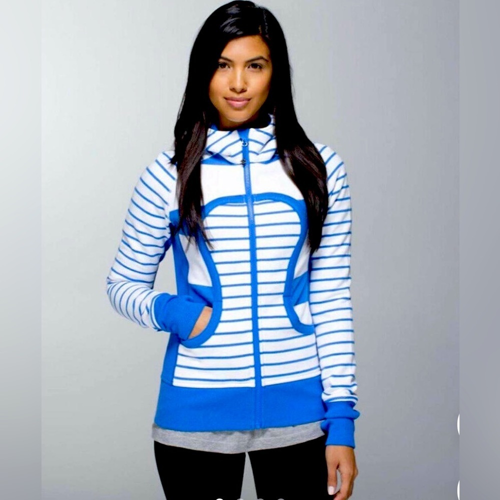 Lululemon | Electric Blue and White Scuba Hoodie